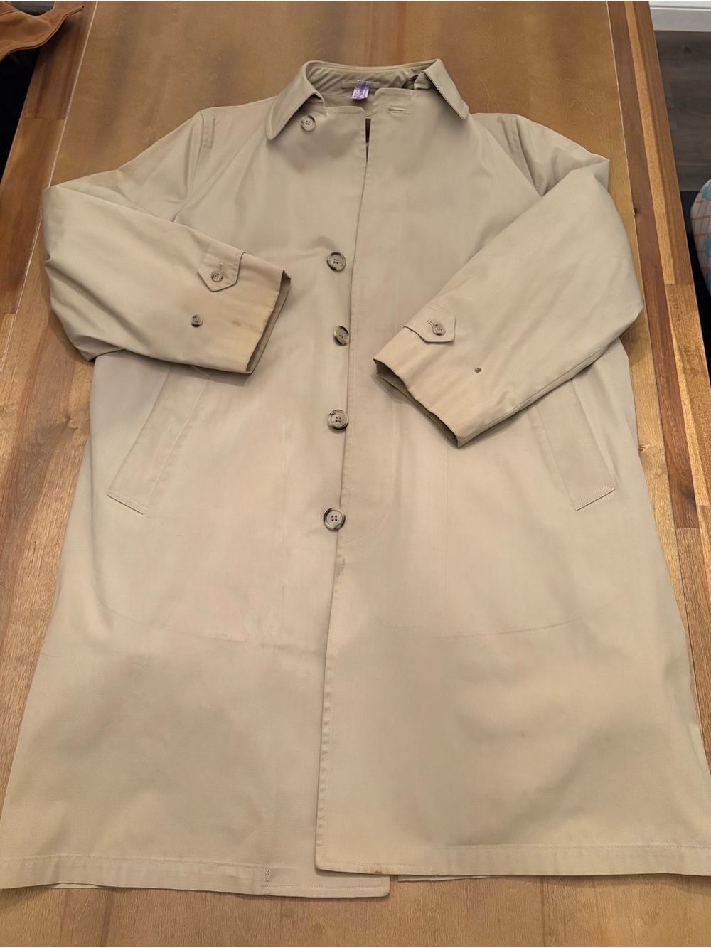 London Fog Classic Tan Single-Breasted Trench Coat size 42R